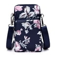 thumbnail image 1 of Pequeño monedero del teléfono celular para las mujeres, cartera de nylon del brazalete del deporte del bolso de hombro de la cremallera de 3 capas, 1 of 5