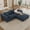 2S+O-Blue, variant on 78.8" Corduroy Boneless Loveseat Couch with Removable Cushion, Cloud sectional Sofa, No Assembly Required, Compression Sofa in a Box, DlY Combination for Living Room