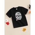 thumbnail image 4 of Toddler Baby Boy Girl Halloween Pumpkin Outfit Cute Face T-shirt Top Short Sleeve Pullover Clothes, 4 of 7