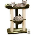 thumbnail image 1 of 71CM Cat Tree Tower for Indoor Cats, Tall Cat Scratching Post with Large Bed for Big Cats, Sisal Cat Scratcher with Soft Perch & Hammock, Stable Cat Tree, Removable Cover-Green, 1 of 8