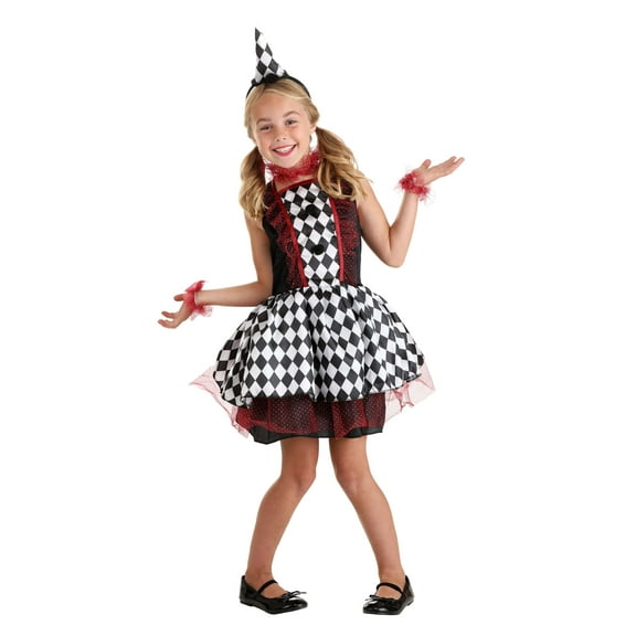 Kid's Burgundy Harlequin Costume