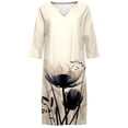 thumbnail image 4 of SMihono Robe Bohème d'Été pour Femmes Grande Taille Mode pour Femmes Col en V Manches Mi-Longues Robe Chandail Imprimée, 4 of 4