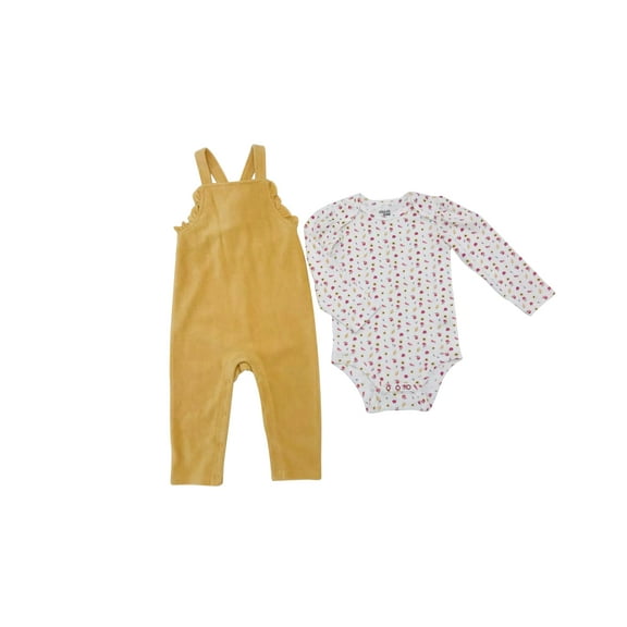 Chick Pea Baby Girl 2 Pc Overall Outift Set, Sizes 12 Months-24 Months