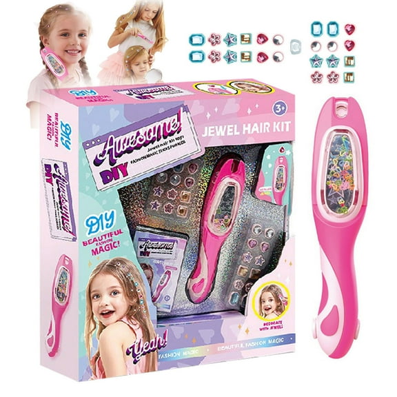 Hair Gem Stamper Kit Bling Hair Jewels for Girls Toys Hair Styling Tool with Reusable Shining Diamonds New Year Birthday Wedding Gifts