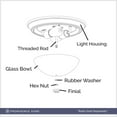 thumbnail image 3 of Prominence Home 2 Pack 13” Flush Mount Indoor Glass Ceiling Light Madalyn 51381-31, Bronze, 3 of 10