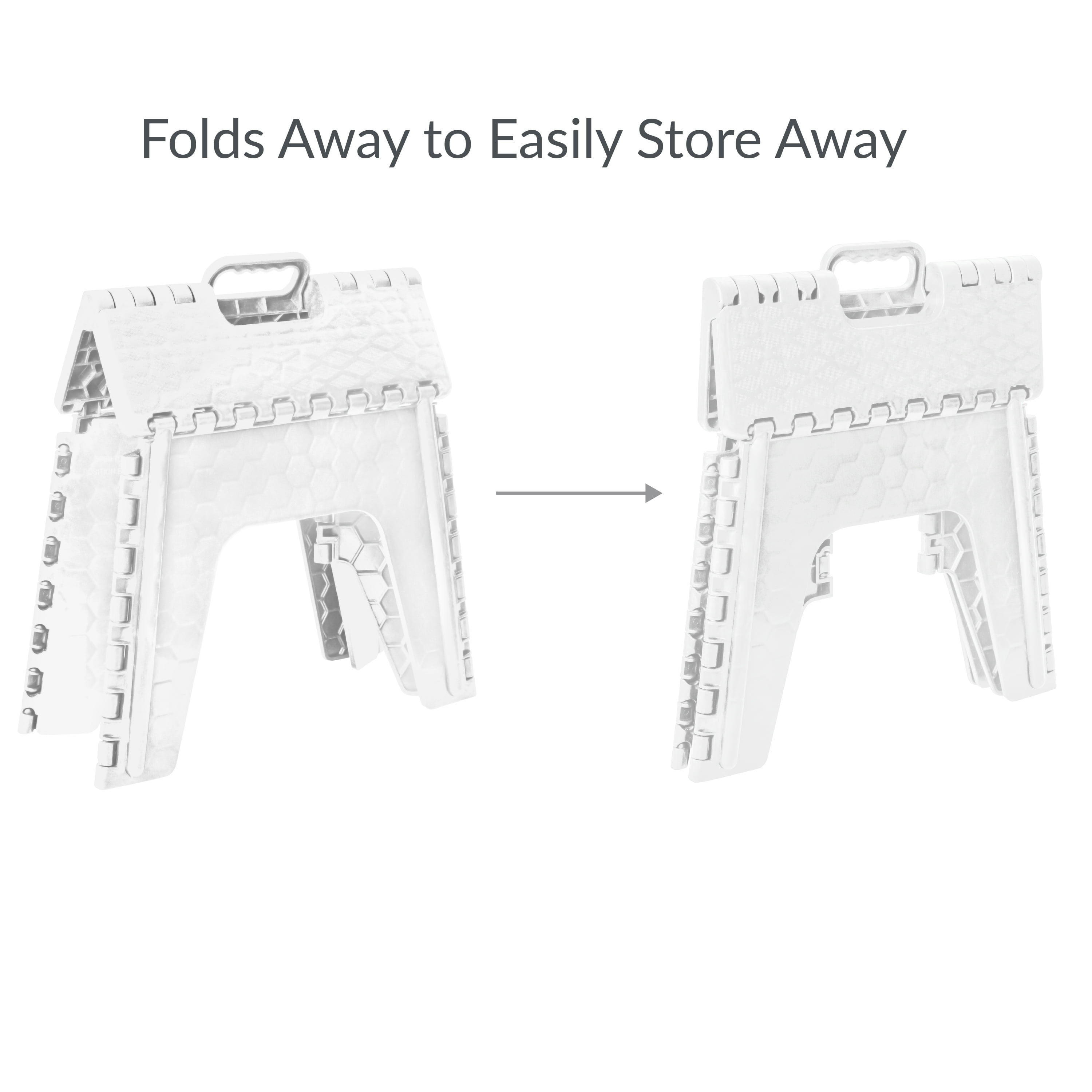 Simplify 12" Plastic Folding Single Step Stool in White