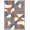 Blue Rust Ivory, Pattern 15, variant on ODIKA 8'x10' Washable Area Rug Non-Slip Chair-Friendly Mat Modern Color Block Interlocking Shapes Abstract Artistic Style for Dining Room, Large Office, Lounge