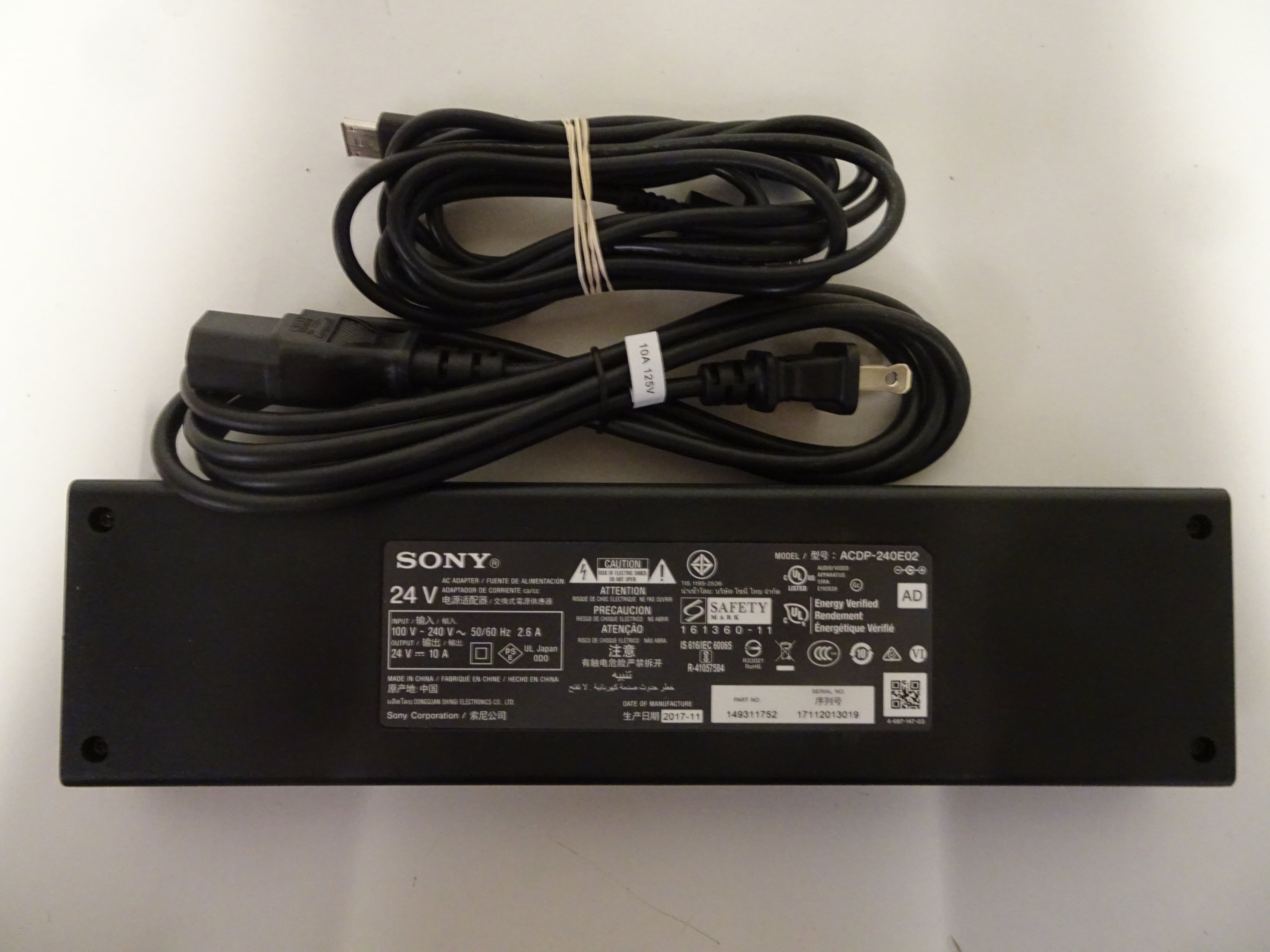 Sony XBR65X900E 24V AC Adapter (ACDP240E02) 149311752 Walmart