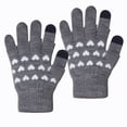 thumbnail image 3 of EvridWear Women Girls 3 in 1 Touchscreen Fall Winter Gloves Set (One Size, Heart, Gray), 3 of 6