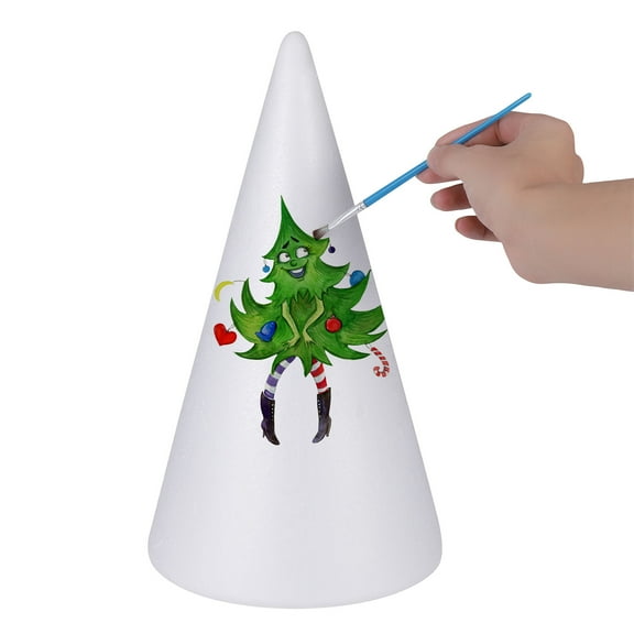 CRILSTYLEO White Foam Craft Cone for DIY Decorations and Centerpieces Perfect for Winter and Christmas Projects 34.5x19.5cm
