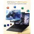 thumbnail image 7 of 15.6" FHD Gaming Laptop, 8 Cores AMD Ryzen 7 Pro 6850U 32GB LPDDR5 RAM 1TB SSD (Beat i7-1360P Up to 4.7GHz) AMD Radeon 680M GPU IPS FHD Computer with 100W Type-C Backlit Keyboard Fingerprint Black, 7 of 7