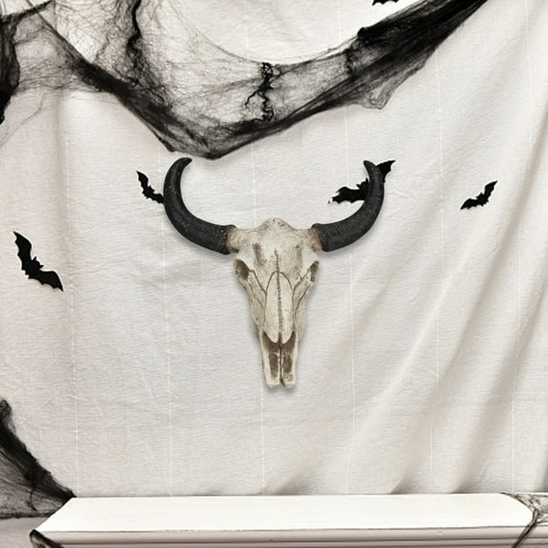 Decoraciones de Halloween, adornos de Halloween, regalos de Halloween, decoración de pared de calavera, decoración de pared de Halloween, mini calavera de cabeza de vaca, decoración de fondo de pared