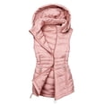 thumbnail image 7 of Ghalytn Women's Hooded Puffer Vest, Sleeveless Zip-Up Quilted Jacket with Drawstring Hem and Pockets, 7 of 7