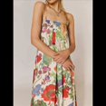 thumbnail image 4 of Vestido Maxi Floral para Mujer, Sin Mangas, Espalda Descubierta, Corte A, , Fluido, con Espalda Hueca y Tirantes Finos Verde M, 4 of 7