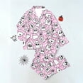 thumbnail image 4 of SETOOFF Halloween Womens 2 Piece Pajama Sets Pumpkin Ghost Print Turndown Collar Tops Loose Pants Casual Sleepwear Plus Size Womens Loungewear for Indoor Daily Wear, 4 of 7