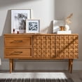 thumbnail image 3 of Walker Edison Boho Geometric Storage Wood Sideboard, Caramel, 3 of 25