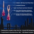 thumbnail image 2 of Gem Stone King 18K Rose Gold Plated Silver Red Created Ruby and Pink Moissanite Dangle Earrings for Women with Lab Grown Diamond (4.49 Cttw, Oval 9X7MM), 2 of 6