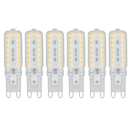 

6pcs G9 LED Bulbs 7W Dimmable 360° Illumination Replacement Light Bulb for Wall Desk Cabinet Lamp Warm White 220-240V