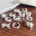 thumbnail image 2 of BF CLUB-Anillo de cadena de Plata de Ley 925 para mujer, joyería de corazón, anillos brillantes hechos a mano abiertos para dedo, antialérgico para regalo de cumpleaños, 2 of 2