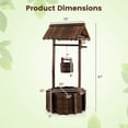 thumbnail image 3 of Costway Outdoor Wooden Wishing Well Bucket Flower Plants Planter Patio Garden Home Decor, 3 of 10