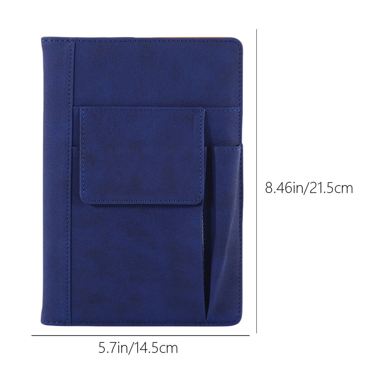 VQPeo A5 Faux Leather Notebook – Thick Paper Journal with Bookmark & 3 Inside Pockets, Wireless Binding Office Diary for Writing & Business