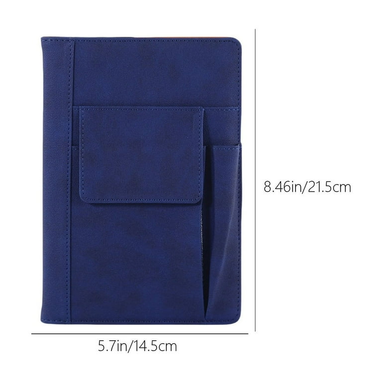 JOGZMZ A5 Notebook with Pockets, Faux Leather Hardy Notepad with