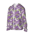 thumbnail image 2 of KLL Violets Flowers Print Men's Women’s UPF 50+ Sun Protection Outdoor Hoodie Jacket Long Sleeve Fishing Hiking Performance Shirt-Large, 2 of 6