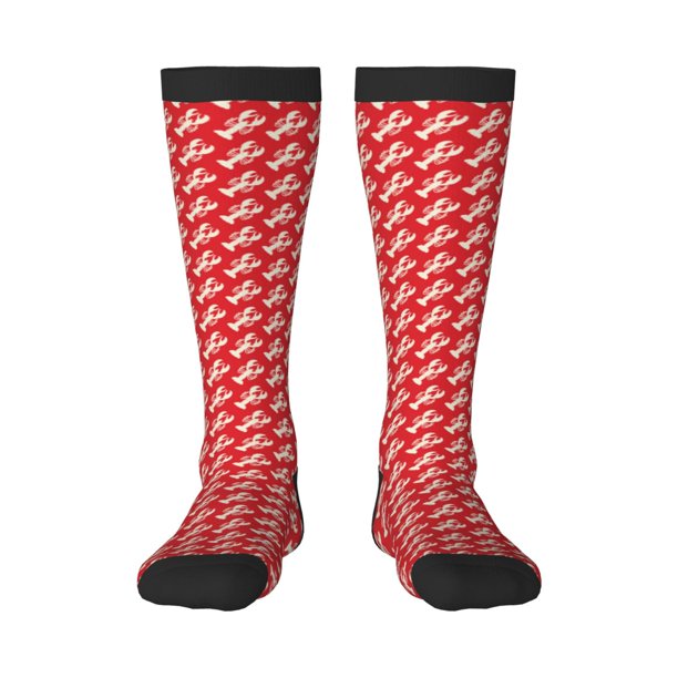 Fotbe Retro Lobsters Calcetas Divertidas Estampadas para Hombre y Mujer, Calcetas de Algodón hasta la Rodilla para Caminar, Correr, Enfermería y Embarazo