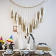 thumbnail image 4 of Bohemian Wall Hanging Tapestries - Chic Boho Handmade Decor Woven Tapestry with Wooden Beads and Tassel, Colorful Home Wall Art Decoration, 43" x 39",Beige, 4 of 5