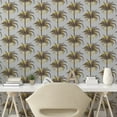 thumbnail image 2 of Ambesonne Tropical Peel & Stick Wallpaper for Home, Palm Trees Abstract Circle, 13"x100", Earth Yellow and Pale Grey, 2 of 5