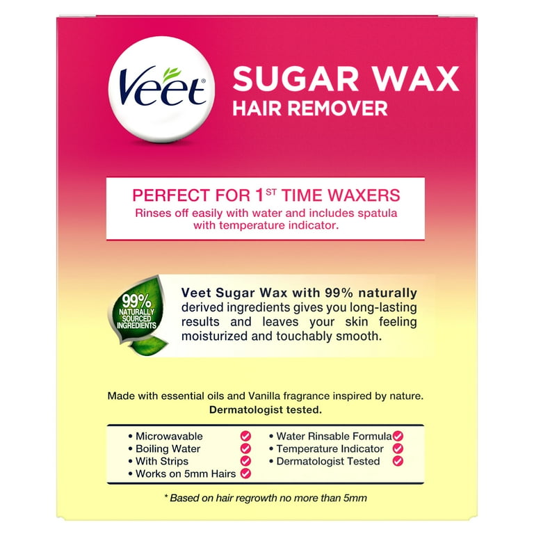 Veet Hair Removal Sugar Wax Kit with Essential Oil Body Hair