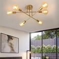 thumbnail image 2 of 6-Light Industrial Metal Semi Flush Mount Chandelier - Modern Ceiling Light Fixture (5 Colors Optional) for Bedroom, Dining Room, Living Room, Kitchen, Hallway, 2 of 8