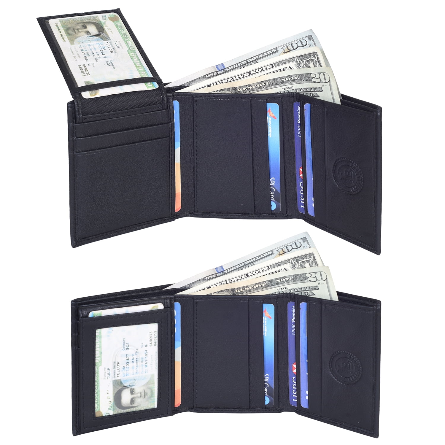 Leatherboss Designer Trifold wallet with pull out card holder New in a ...