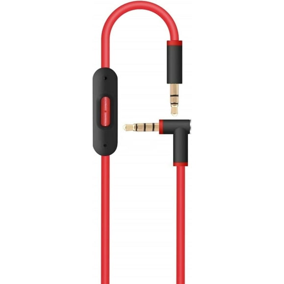 Replacement Inline Remote Mic Extension Audio Cable Cord for Monster Beats by Dr Dre Solo Solo HD Studio Wireless Pro Detox Mixr Executive Pill Headphones (Black-red)