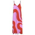 thumbnail image 6 of Abstract Red Pink Swirl Pattern Sleeveless Dress Women's Evening Dress Womans Clothing, 6 of 9