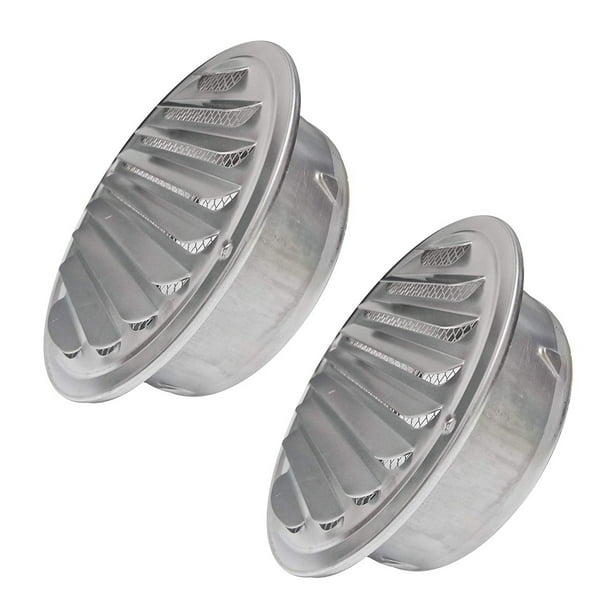 2X Cubierta de Rejilla con Persiana de Ventilaciones de Aire En la Pared de de Ventilación con de Mosquitera Incorporada - Salida de Acero Inoxidable 304