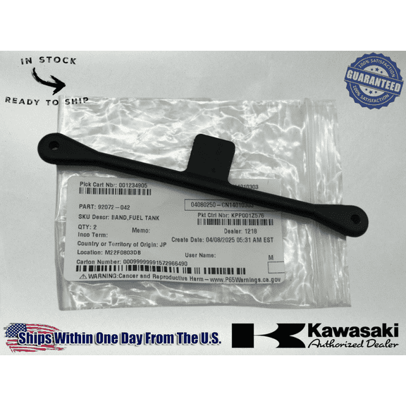 Kawasaki OEM Fuel Gas Tank Rubber Strap Band Latch 92072-042