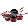Farberware Professional Porcelain Enamel Nonstick Red Cookware Set, 10 Piece