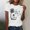White, variant on Giftesty Blouses for Women Dressy Casual Women Fashion Summer Sexy Printed Regular Women Short Sleeves Round Neck