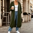 thumbnail image 2 of Womens Fall Long Coats Solid Color Hooded Zip Up Cardigan Oversized Drawstring Hem Maxi Hoodie Coat with Pockets XXL, 2 of 9