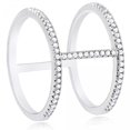 thumbnail image 2 of Silver Bands With Center Bar With Micro Set Cubic Zirconia Ring, 2 of 3