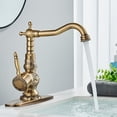 thumbnail image 3 of Antique Brass Bathroom Sink Faucet Lavatory Vanity Basin Mixer Faucet with Drain, 3 of 14