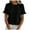 Black, variant on TSADFHJI Turtle Neck Tops for Women Thermal Ladies Round Neck Ruffled Short Sleeve T Shirt Top M Khaki