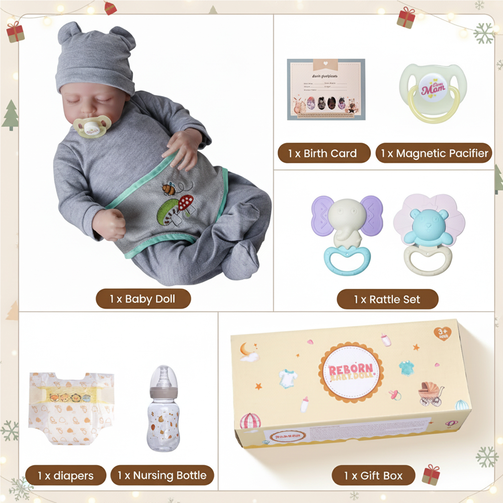 RSG 17 Inch Eyes Closed Sleeping Reborn Baby Doll photo 3