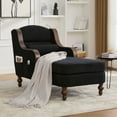 thumbnail image 2 of United We Win Fabric Chaise Lounge Reading Couch, Oversized Sofa Bed Ideal for Living Room Relaxation，Black, 2 of 13