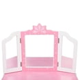 thumbnail image 6 of Triple Tree Kids Three Fold Mirror Drawer Vanity Tables & Table & Bench Set Pink/Blue, 6 of 9