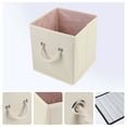 thumbnail image 2 of Unique Bargains Fabric Storage Bin with Handles Beige 11*11*11in, 2 of 6