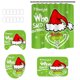 thumbnail image 2 of Mini Grinch Ornaments Grinch Ornaments Grinch Christmas Decorations Christmas Snowman Print Toilet Bathroom Mat And Shower Curtain Four-Piece Set, 2 of 3