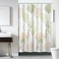 thumbnail image 2 of Forest Shower Curtain, Abstract Pink and Green Tree Shower Curtain Set for Bathroom Watercolor Spring Botanical Shower Curtain Set with Hooks, 60x72 Inch, 2 of 5