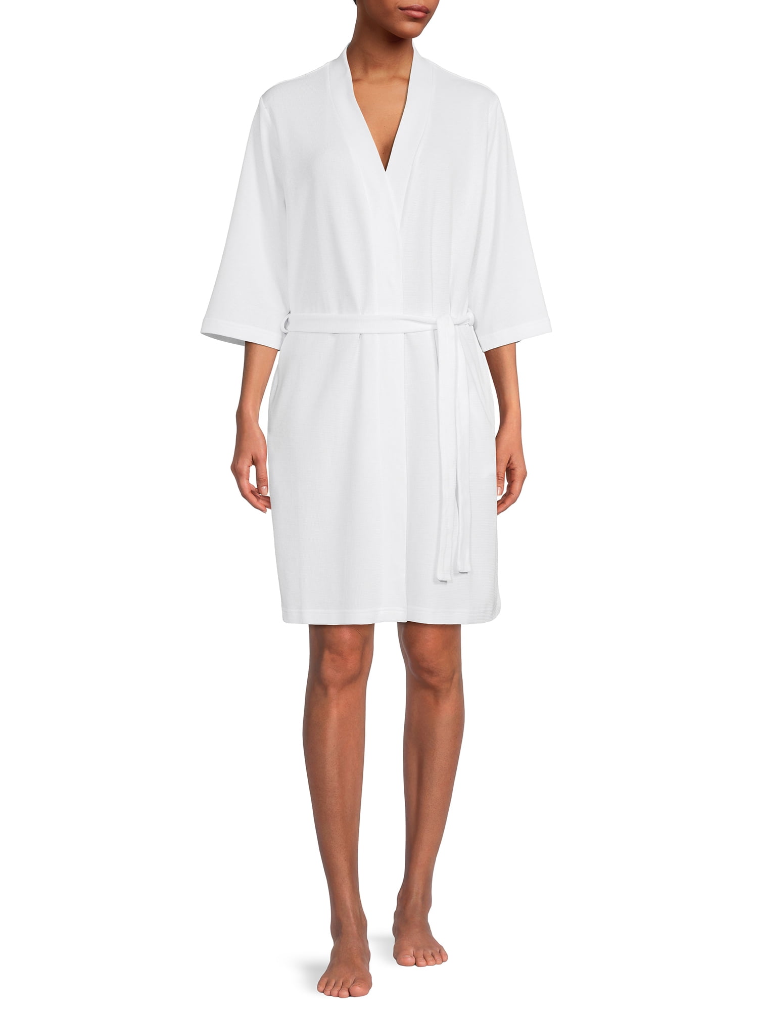 Lissome Women's and Women's Plus Size Waffle Knit Wrap Robe